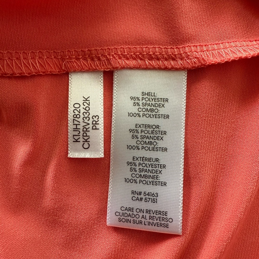 Calvin Klein Coral Relaxed Blouse with Flowing Fabric - Picture 5 of 11